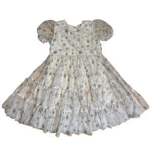 Girls White Starry Tulle Party Dress